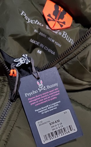 NWT Psycho Bunny ALLEN PUFFER JACKET in Military Green Size M $299 - 第 10/10 張圖片