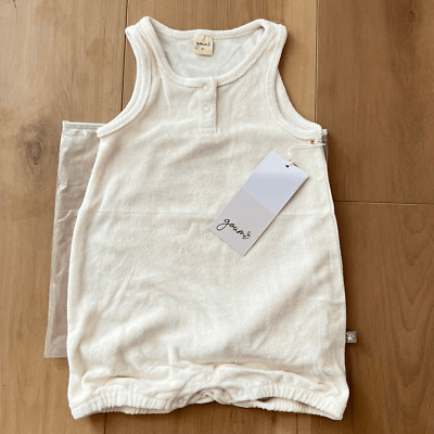 NWT Goumi Kids Cloud Terry Romper SZ 2T Toddler White One Piece Bamboo Shortie