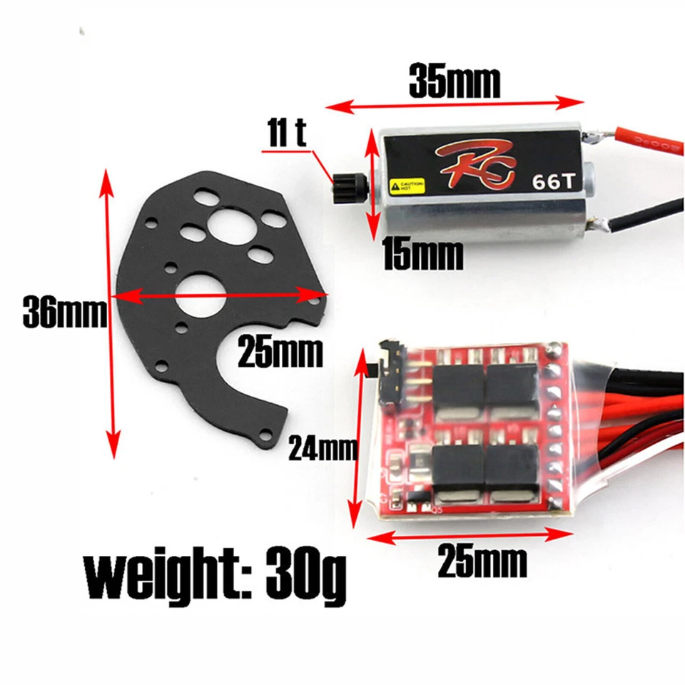 For 1/24 Simulation Model Car Axial SCX24 90081C10 Motor ESC Modification - Image 3 of 4