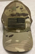 Condor Tactical Military Camo Green USA Removable Patch OSFA Stretch Hat Mesh