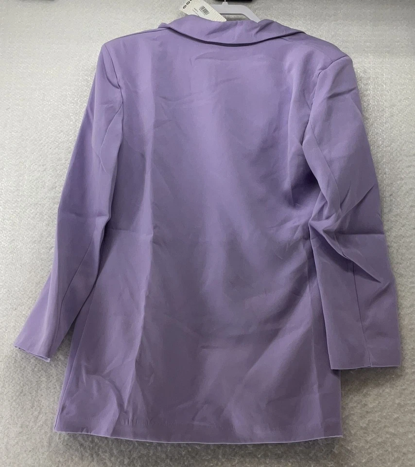 Boohoo Blazer Womens Size 4 Purple Long Sleeve Notch Lapel Oversized Tailored - Image 3 of 4