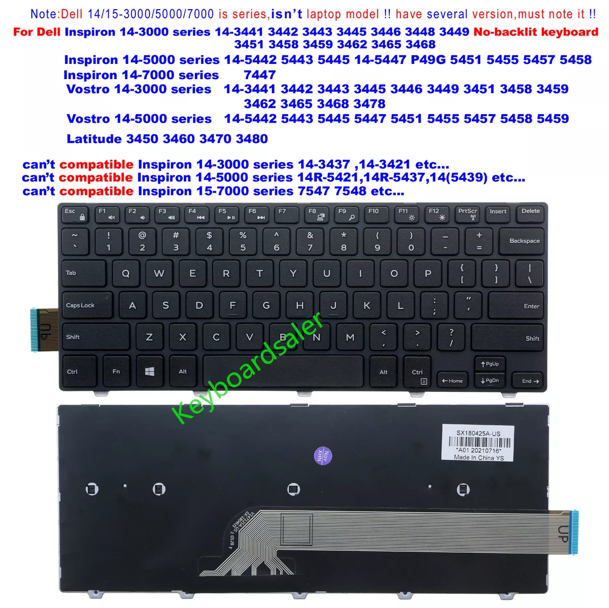 Dell inspiron 14 5000 keyboard light deals