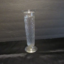 Vintage Clear Glass Vase Mid Century Diamond Lattice Style E.O. Brody Co.