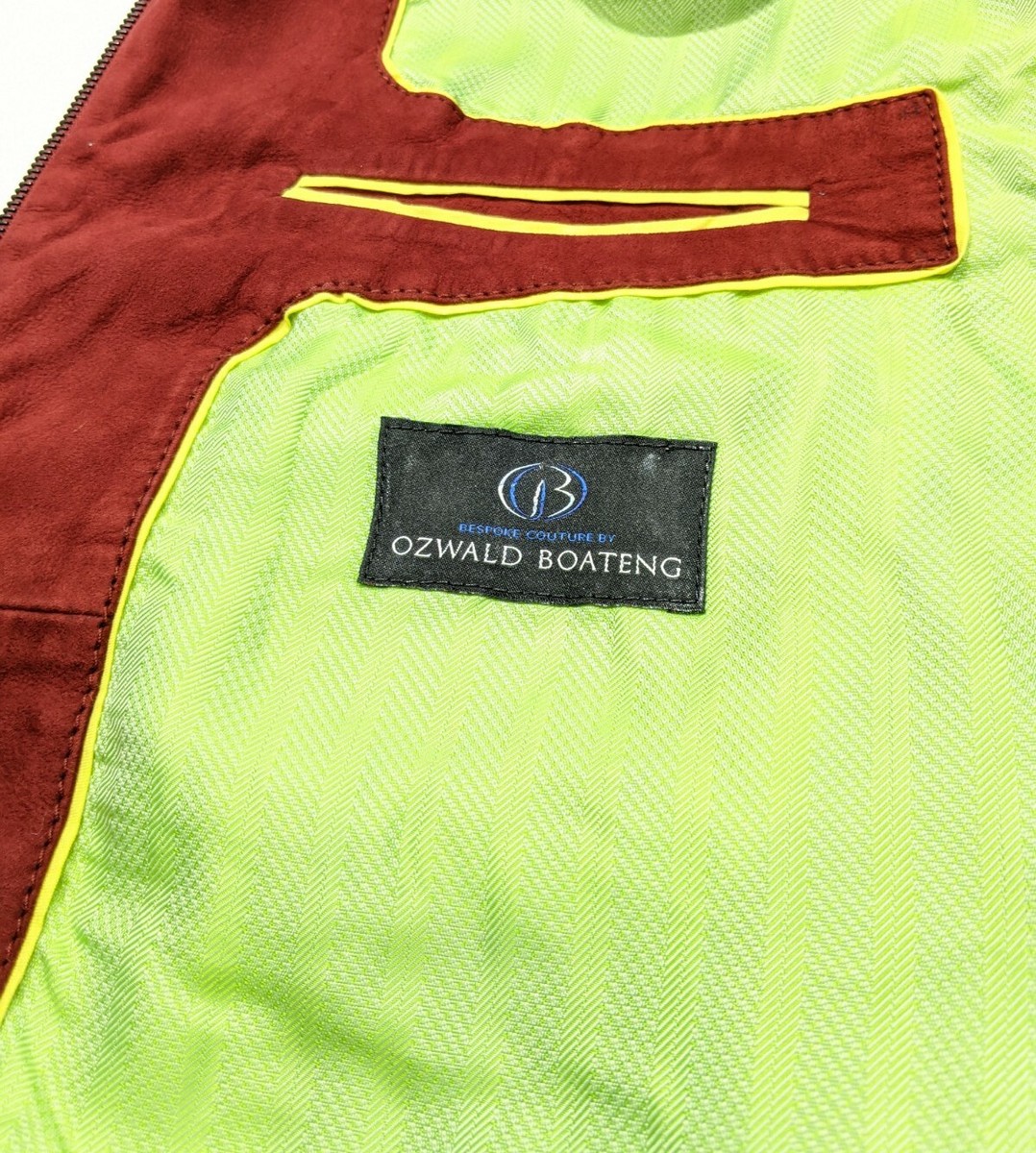 BNWT Ozwald Boateng Bespoke Couture 100% Leather Blouson Slim Fit 