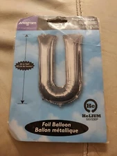 Sliver Gaint Anagram Foil Ballon Letter U 23in x 33in