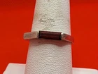 Vintage  Silver 950 Garnet Angular Ring Size 8