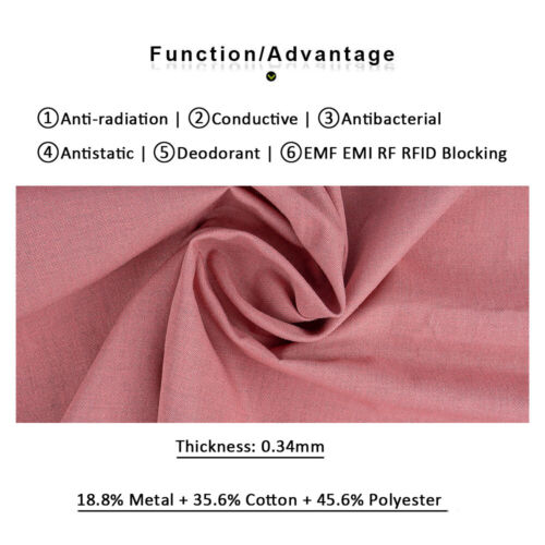 EMF Shielding Metal Fiber Fabric Anti Radiation Protection RFID Blocking Cloth - Picture 3 of 24