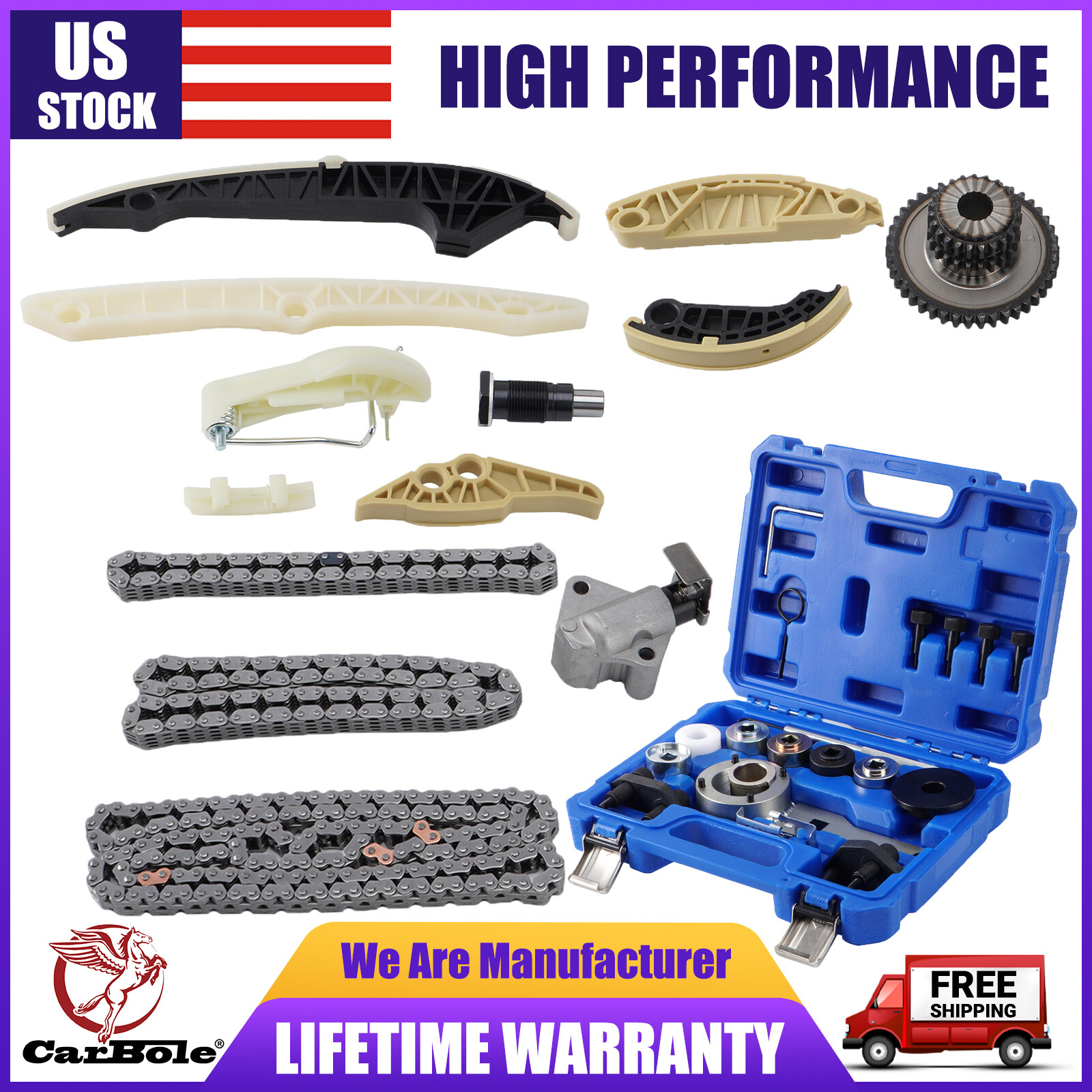 For Audi VW 2.0 TSI Jetta GTI A4 A5 Q5 Beetle Passat CC Timing Chain ...