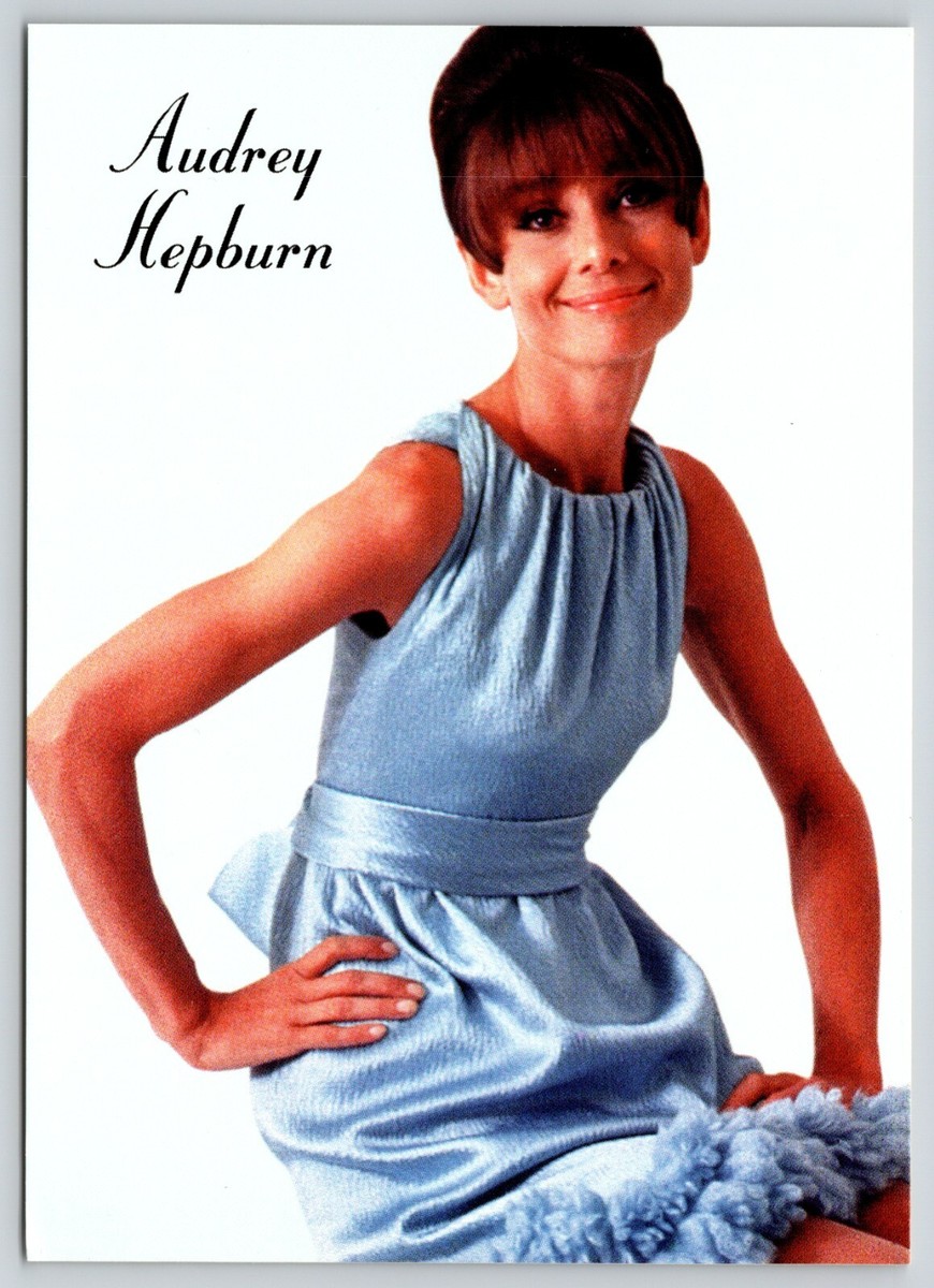 audrey hepburn blue dress Postcard British Actress Annie Monochrom Mini Dress Pleated Bodice The collar is delicately Pattern distribution format:Paper Sewing Pattern Blue floral