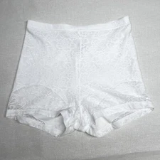 Vintage Flexees by Maidenform White All over Lace Control Panties Size Large