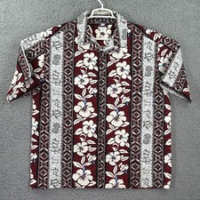 Vintage Reebesse Made In USA Hawaiian Shirt L Island Life Floral Beach Vacation