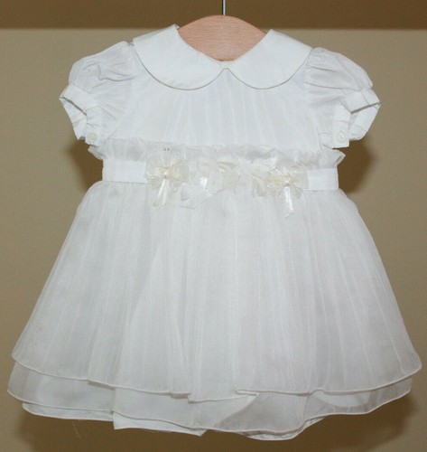 Abito da battesimo bambina neonata 3 6 mesi bianco estate elegante  cerimonia b1 | eBay