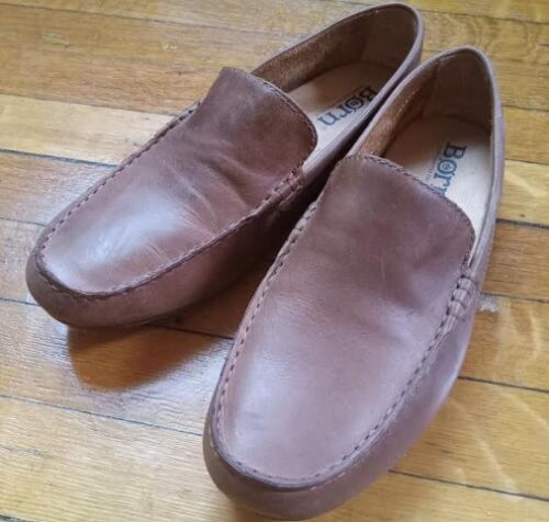 Born Mens Size 8.5 Full Grain Leather Slip On Shoes Loafers - Foto 1 di 2