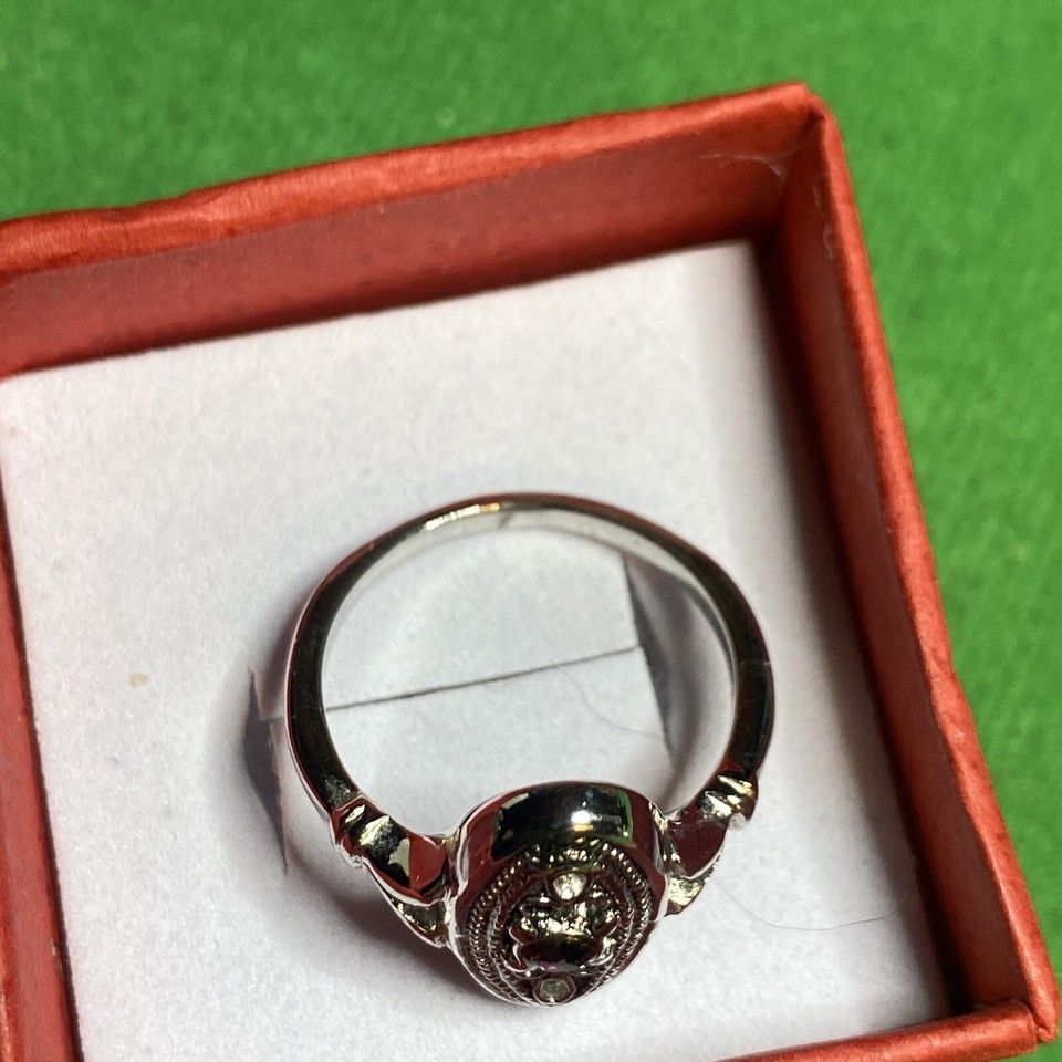 Avon Silver Color Pink Stone Child Birthing Ring Size 5.5 eBay