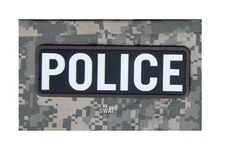 Milspec Monkey MSM Morale Patch - POLICE - 6 " x 2 " - Small Size PVC - SWAT