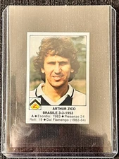 ARTHUR ZICO UDINESE BRAZIL STICKER #222 EDIS FOOTBALLERS 1984/85 MINT TOPLOADER 2