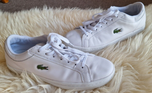 lacoste womens US 8 Sneakers Shoes Straightset BL 1 White EU 39.5 UK 6 Leather - Foto 1 di 21