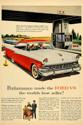 FORD　VintagePoster Ford V8 Car Advertising Original Vintage Wall Art Home Decor