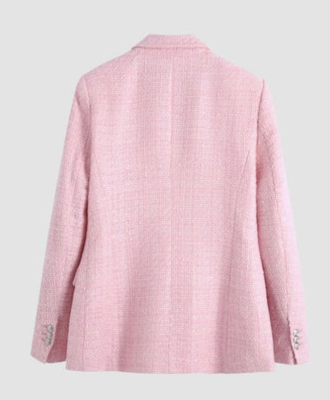 NWT ZARA TEXTURED TWEED LONG FITTED PINK BLOGGERS BLAZER NWT ZARA TEXTURED TWEED LONG FITTED PINK BLOGGERS BLAZER