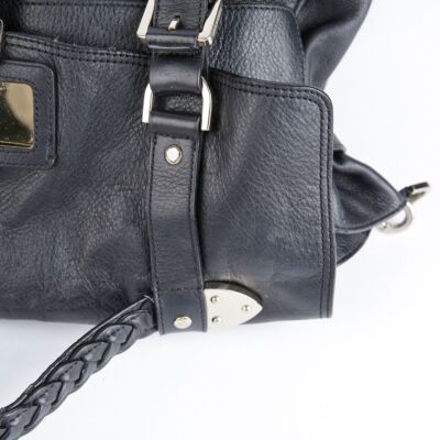 Mulberry Oversized Black Leather Travel Tote and Shoulder
