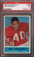 1964 PHILADELPHIA # 166 ABE WOODSON (RARE) SAN FRANCISCO 49ERS PSA 7 NEAR-MINT