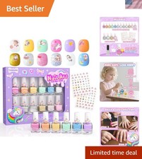 Tomons Nail Polish Set Non Toxic Kids Nail Polish Kit for Kids Ages 7-12, Birthd