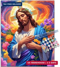 Jesus Paint by Numbers Kit for Adults, 16x20 inch, No Framed Christian Adult P