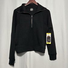 danskin womens Luxe Half Zip Black Pullover Sz Sm NWT