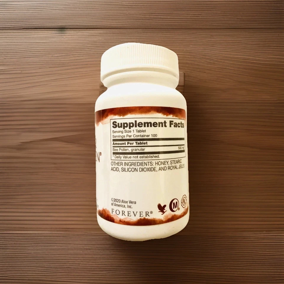 6 bottles ForeverLiving Bee Pollen 100% Natural 100 (tabl) boost energy, stamina - Image 4 of 4