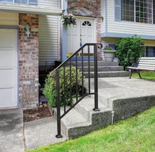 Zimtown Handrail for Stairs Fits 2 or 3 Steps Outdoor Stair