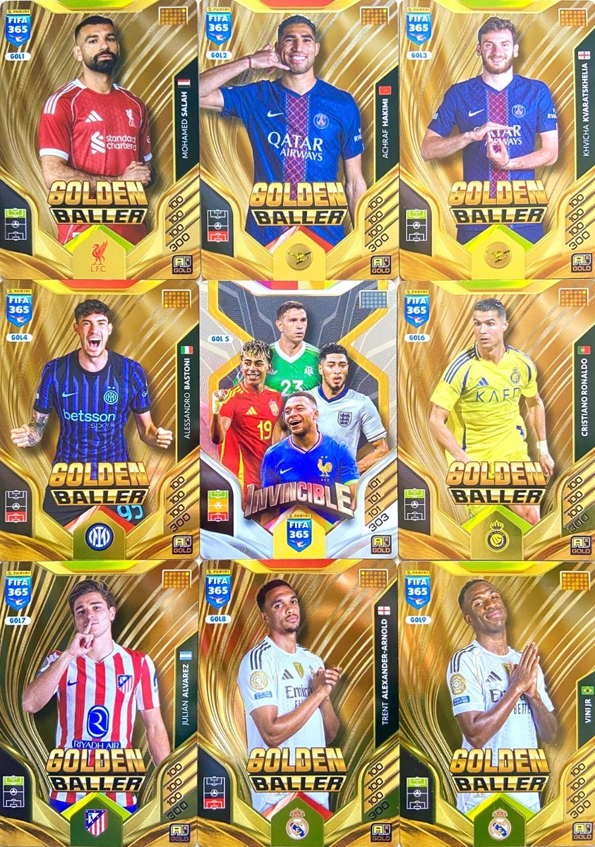 Panini Adrenalyn XL FIFA 365 2026 set 9 pcs GOLDEN BALLER
