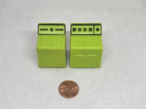 Vintage Fisher Price little people lime green washer/dryer set utility room