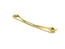 Vintage gold tone Collar Bar Clip Spiral End classic Formal Wear