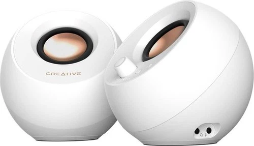 Creative Pebble Pro, PC-Lautsprecher weiß, Klinke, USB-A/C, Bluetooth, Digitalve