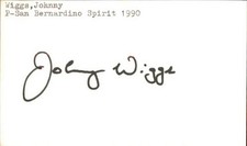 Johnny Wiggs Signed 3x5 Index Card Cut Spirit Autograph Den