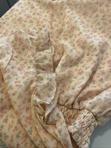 Cat & Jack Sunset Kids Ruffle Peach Ditsy Floral Dress Size 8 - Picture 4 of 5