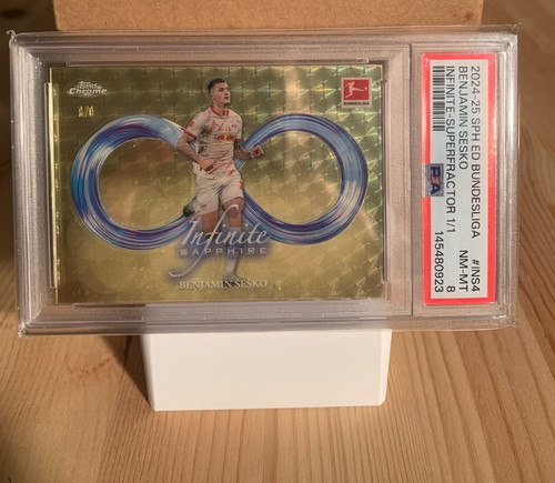2025-26 Topps Chrome Bundesliga Benjamin Sesko Infinite Superfractor 1/1 PSA 8