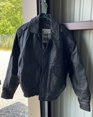 Vtg New Zealand Outback Cooper Collections Black M  Bomber Leather Jacket 