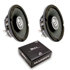 6.5" 130 Watts RMS 4-Ohm Shallow Mount Mid-Range Speakers Pair Massive Audio