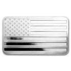 10 oz Silver Bar - American Flag Design .999 Fine Silver Bar