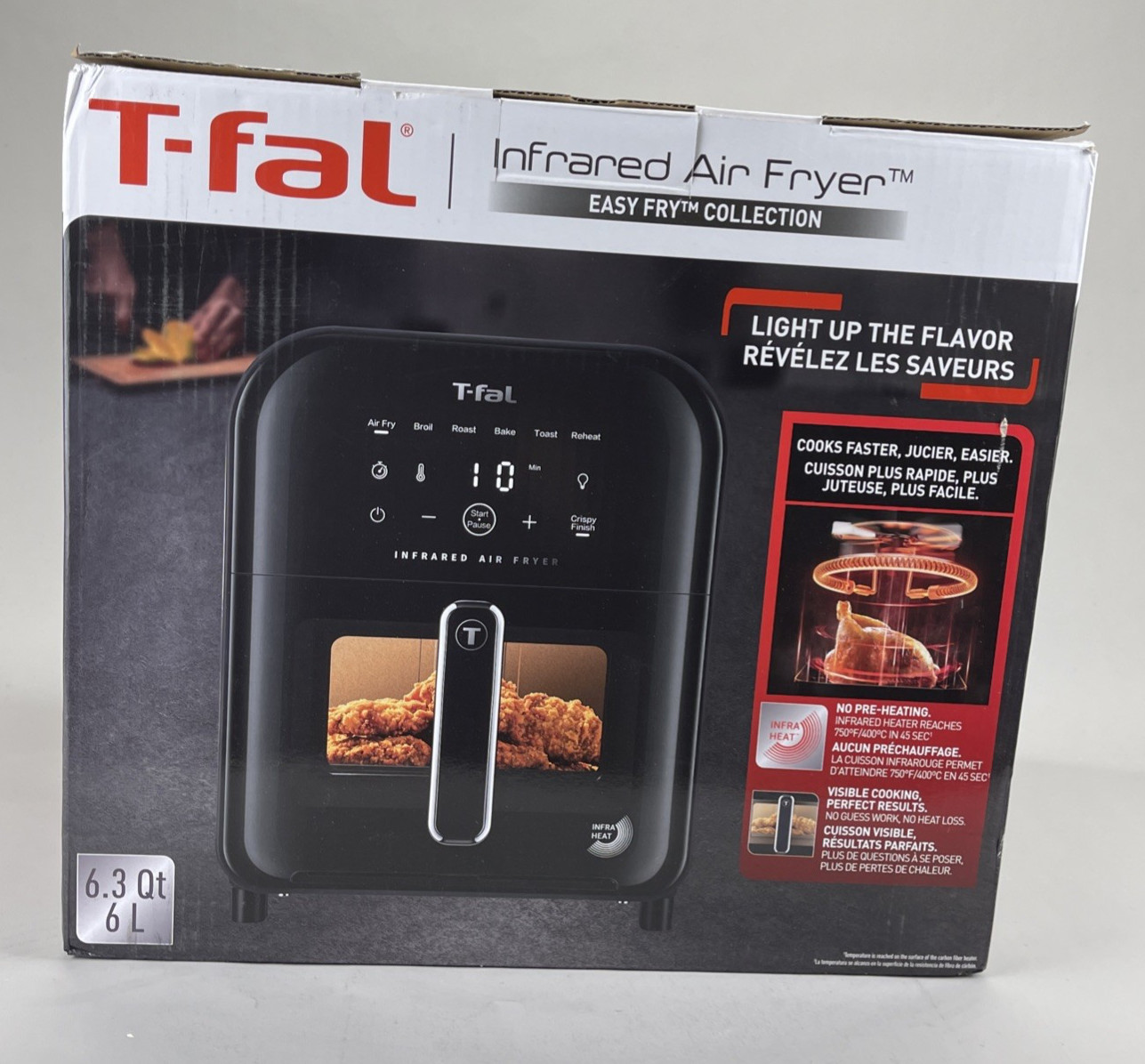 T-fal Infrared Air Fryer 6.3 qt Digital Touch Screen 7-in-1 Cooking Function NIB