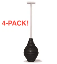 4-PACK! Korky 99-4A Beehive Max Toilet Plunger
