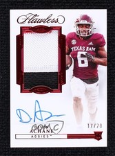 2023 Panini Flawless Collegiate Ruby 17/20 De'Von Achane Patch Auto 0a17