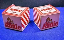 Vintage  1982 Avon Little Orphan Annie Heart Pendant & 14″Chain BOXES ONLY (2)