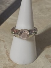 Silver Tone Pink CZ Ring Size 7