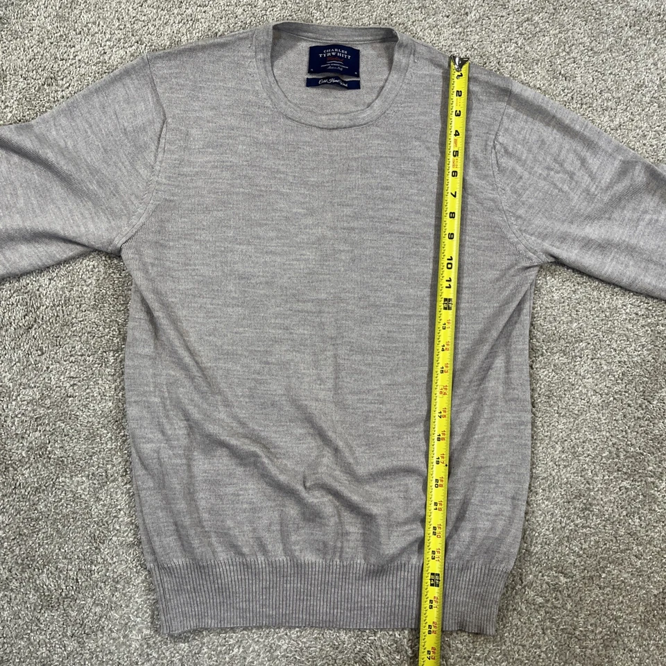 Suéter Charles Tyrwhitt Weekend Para Hombre Gris 100% Lana Merino Extra Fina Mediano Foto 4 de 4