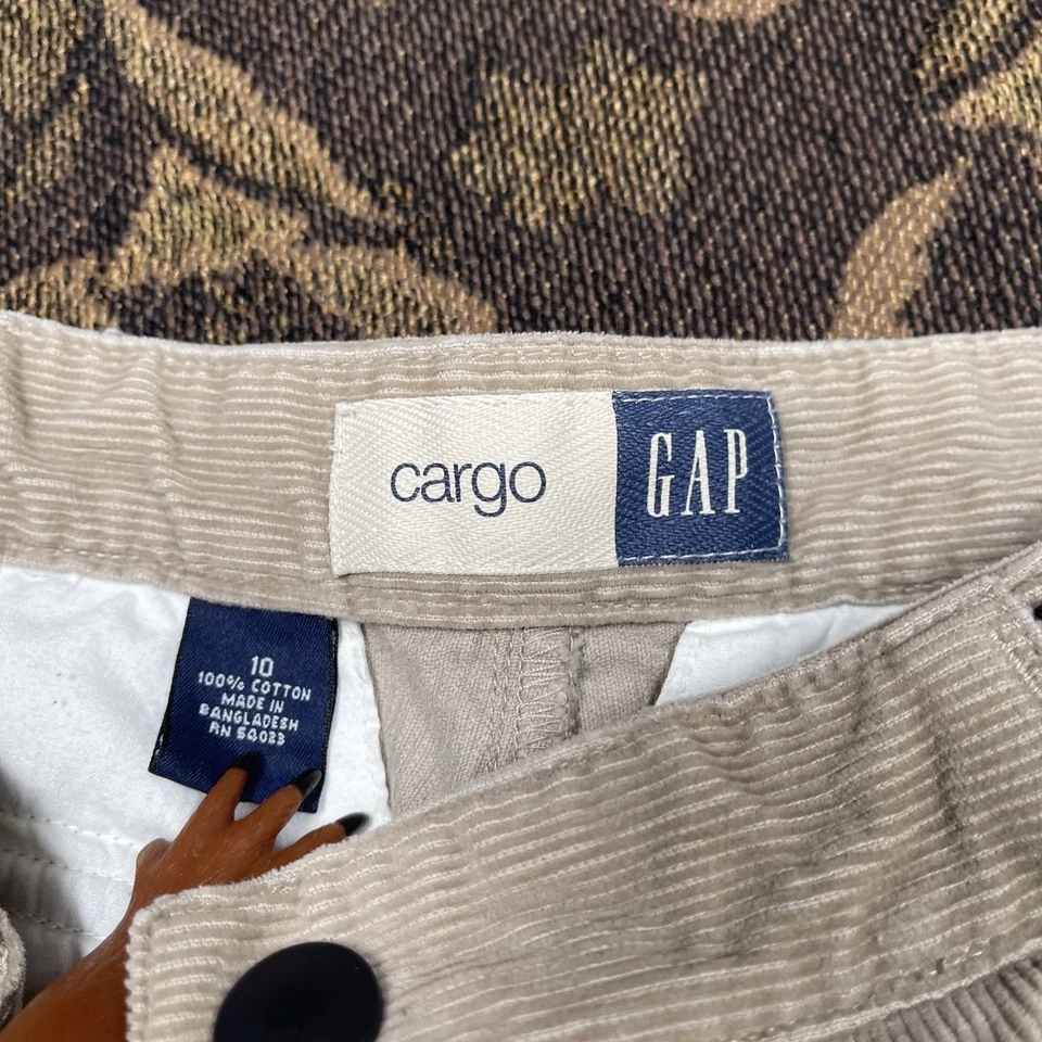 Vtg Y2K Old Navy Wide Leg Cargo Pants Boys Size 10 Khaki - Image 3 of 4