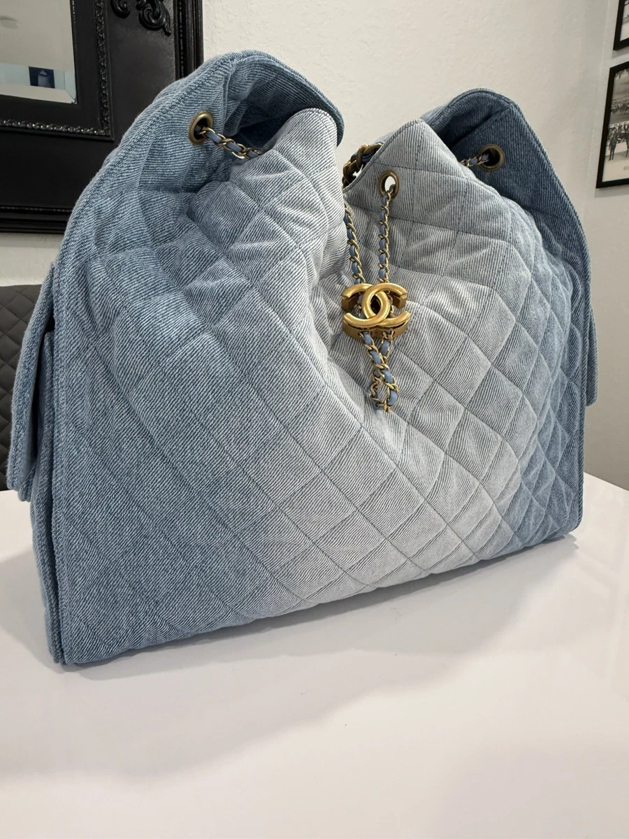 CHANEL Drawstring Denim Exterior Bags & Handbags for Women for