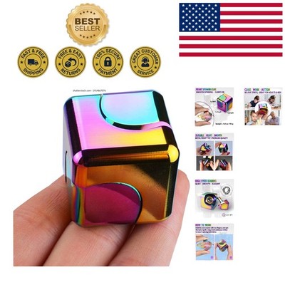 Metal Fidget Spinner Cube - Ideal for Anxiety Relief & ADHD Support for All Ages