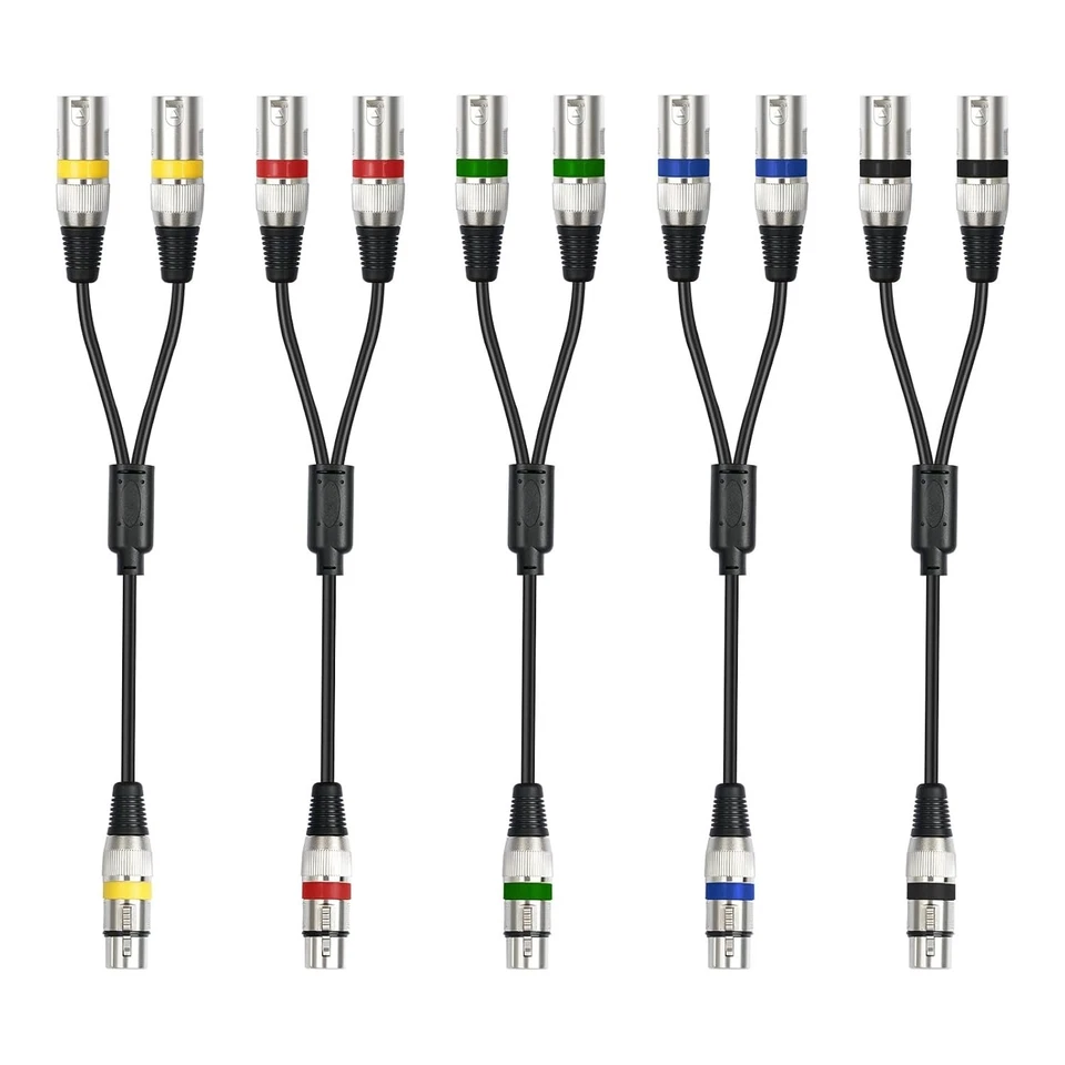 5-Pack 1.5FT XLR Female to Dual Male Y Splitter - Exceptional Sound Quality - Image 3 of 4